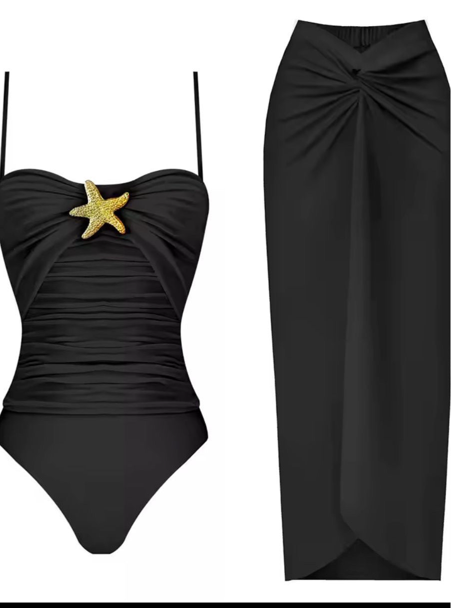 Two piece black snatched soft siren set